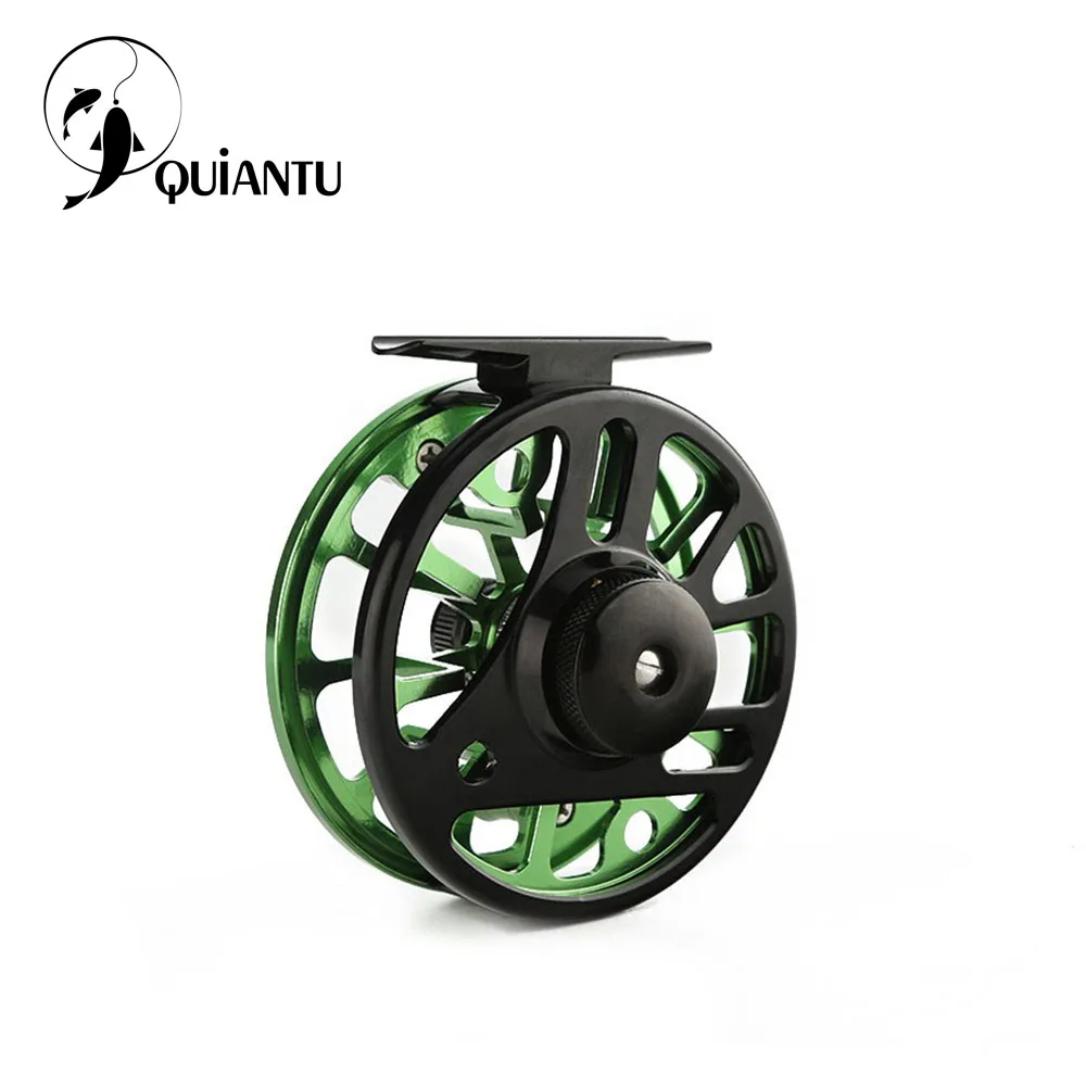 

QUIANTU 3/4 5/6 7/8 WT Fly Fishing Reel CNC machine Cut Fly Reel Machined Aluminum Micro adjustment Drag Pesca Fly Fishing Reel