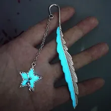 Светящийся летающий человек Закладка-перо светится в темноте в форме звезды Закладка Diy металлическая Закладка