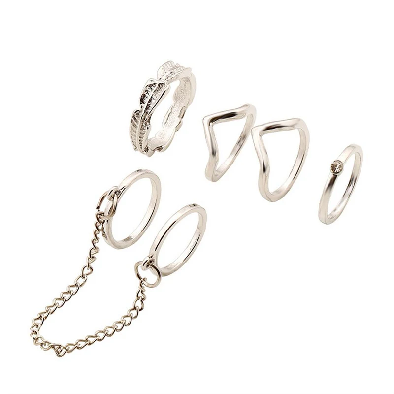 RscvonM 6 шт. в стиле панк комплекты колец на фалангу золотого цвета кольцо на палец для женщин кольцо на палец Модные аксессуары ювелирные изделия