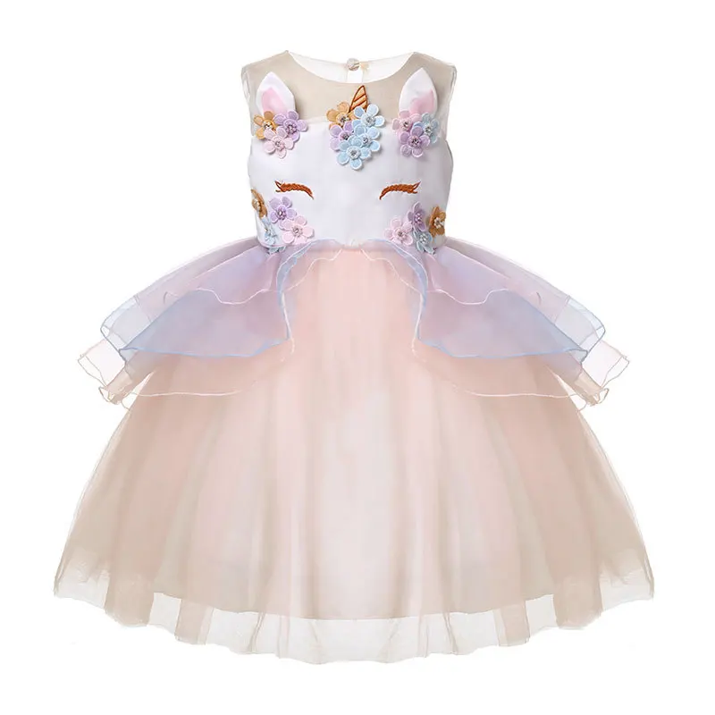 2019 Cosplay Dresses 2-10 Years Kids Dresses For Girls Unicorn Party Dress Children Clothing Carnival Costume Wedding Dresses