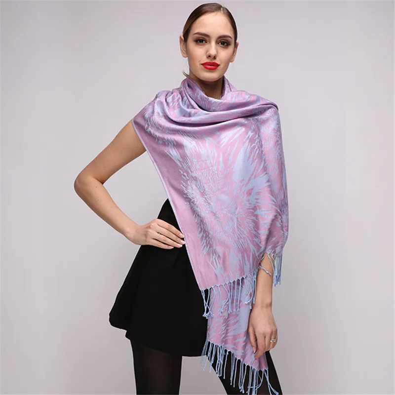 Роскошный брендовый шарф, зимний женский шарф, модный принт, шали, шарфы, лучшее качество, хлопковый шарф, длинные кисточки, пашмины, палантины - Цвет: MA084502