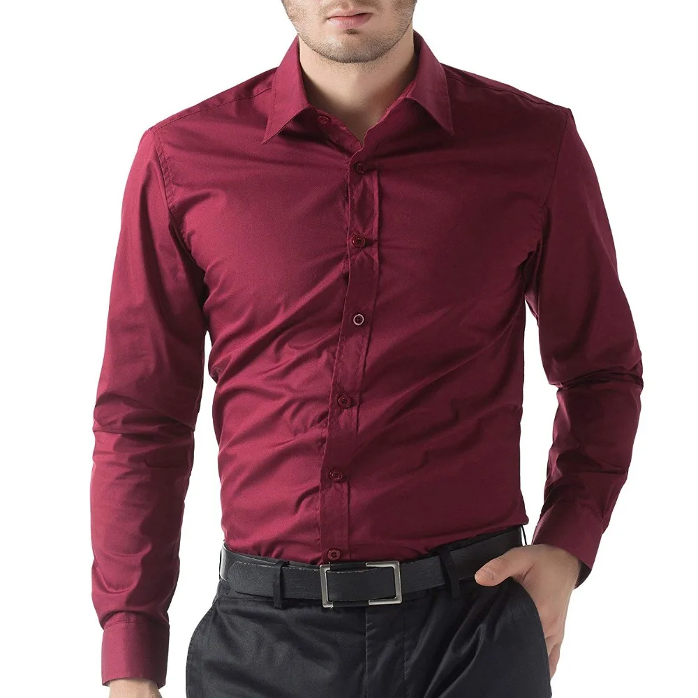 Long Sleeve Men Dress Shirt Plus 