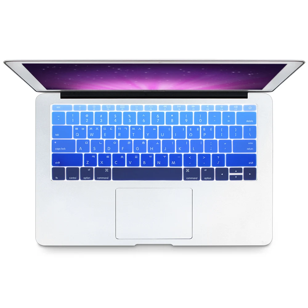 Для Macbook 12-дюймовый для нового Macbook Pro 1" модель без сенсорной панели A1708 силиконовый чехол для клавиатуры 12" A1534 - Цвет: fadeBlue