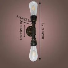 E27 держатель лампы креативная американская деревенская Лофт промышленная Эдисон стиль винтажная настенная лампа Стилизация под водопроводную трубу Ретро лампа бра AA