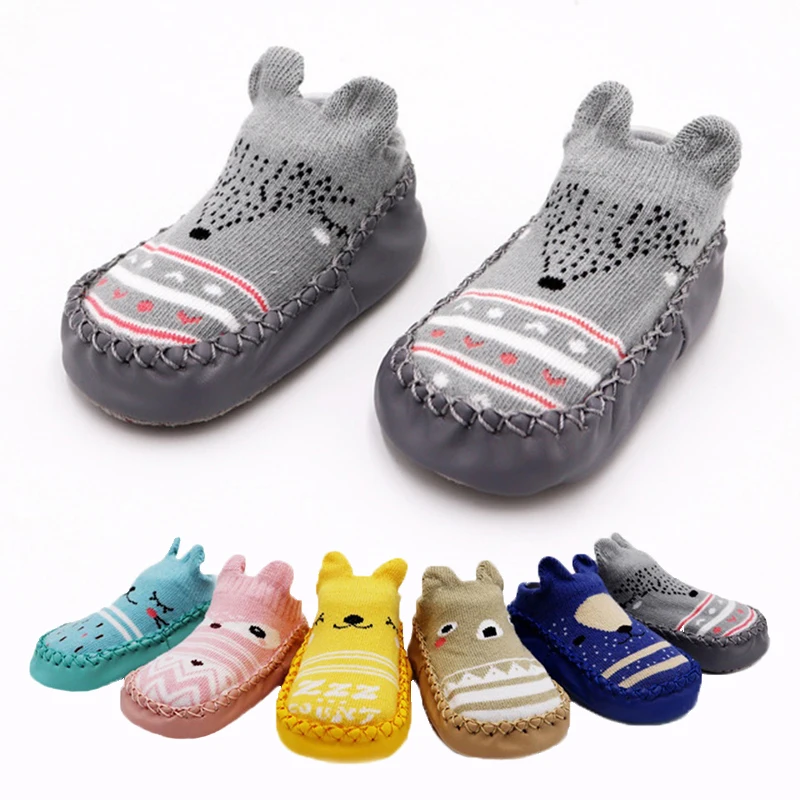 

Newborn Indoor Sock Shoes Toddler Baby Socks Winter Thick Terry Cotton Baby Girl Sock With Rubber Soles Infant Animal Funny Sock
