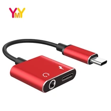 USB Tipo C para 3.5mm AUX e Tipo C 2 em 1 USB Porto de Carregamento Do Telefone C Áudio cabo converso