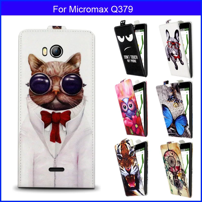 

Factory price Fashion Patterns Cartoon Luxury Flip up and down PU Leather Case for Micromax Q379,Free gift