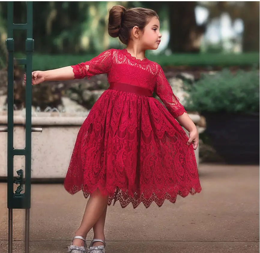 red princess dress for baby girl