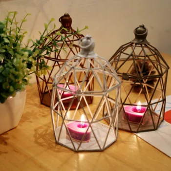 

European Retro Bird Cage Candleholder Light Candle Holder Candlestick Home Decor Romantic Wedding Table American Candle Table