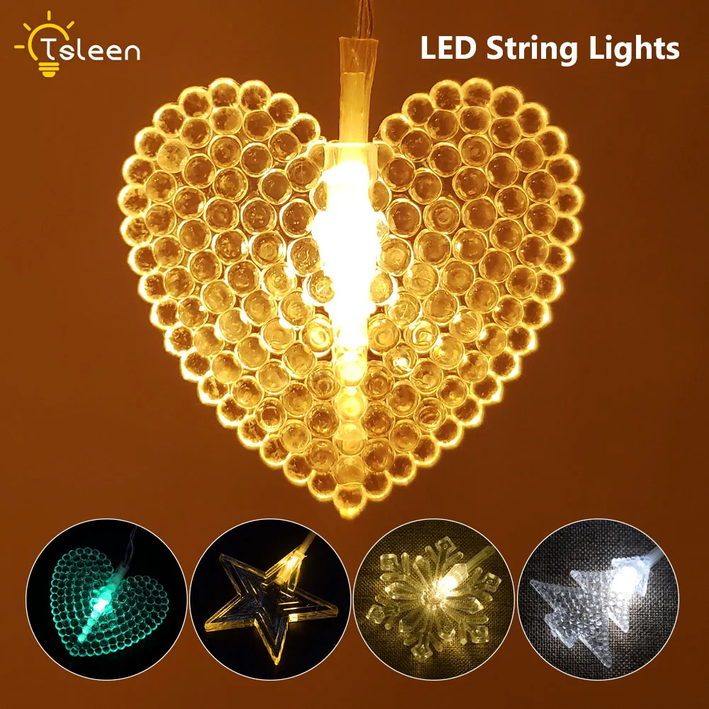 

2pcs New Year Christmas Garland Waterproof LED String Lamp Fairy Lights 3.5m Length for Birthday Wedding Home Hanging Decoration