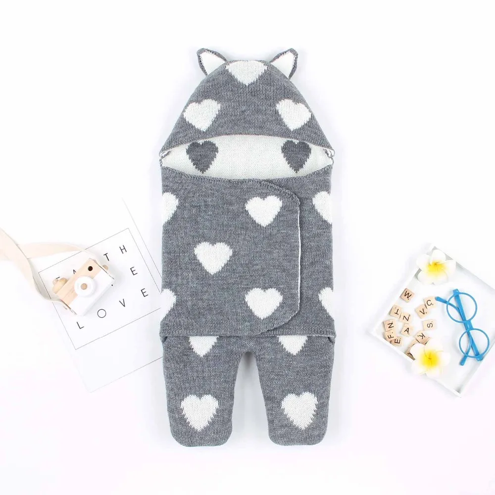 

Cute Cartoon Style Baby Swaddle Blankets Spring Summer Knitted Newborn Boys Girls Monthly Blanket Infant Muslin Wrapper 0-6Month