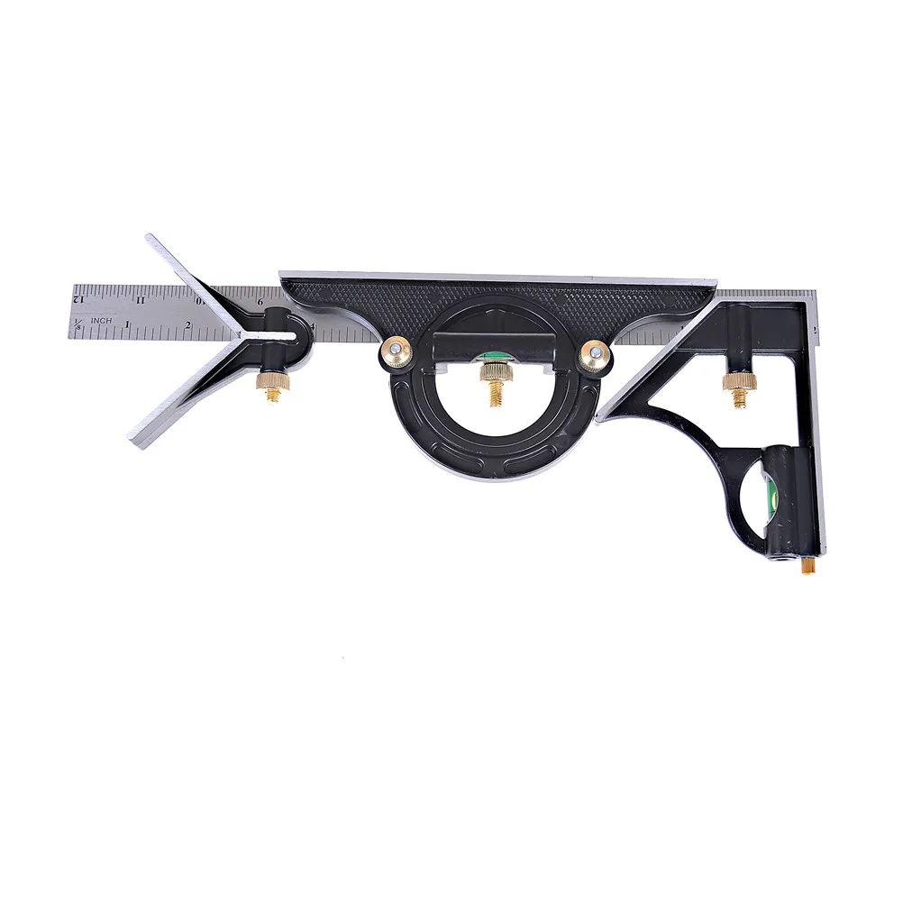 1 Set HELTC 300MM Gauge Measuring Angle Tools High Quality Combination Ruler Steel Machinist Measuring Angle Tool Rule