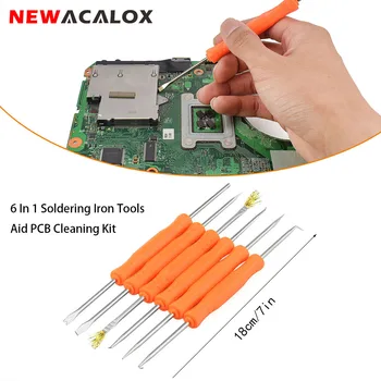 

NEWACALOX 6pcs/set Solder Assist Precision Electronic Components Welding Grinding Cleaning Repair Tool Kit Assembly Work