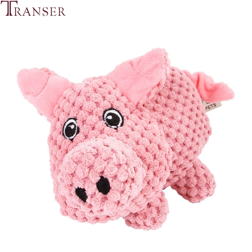 soft pink pig dog toy