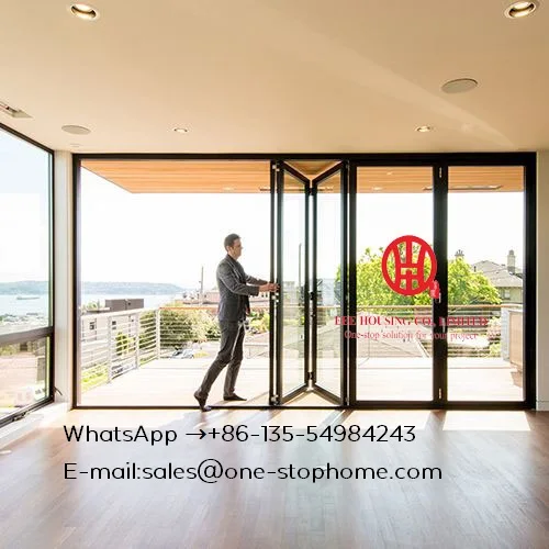

Free Shipping, Aluminum Bi-Folding Door, 144''wide x 80''high,Aluminium Bi-folding Exterior Doors, Aluminium Folding door