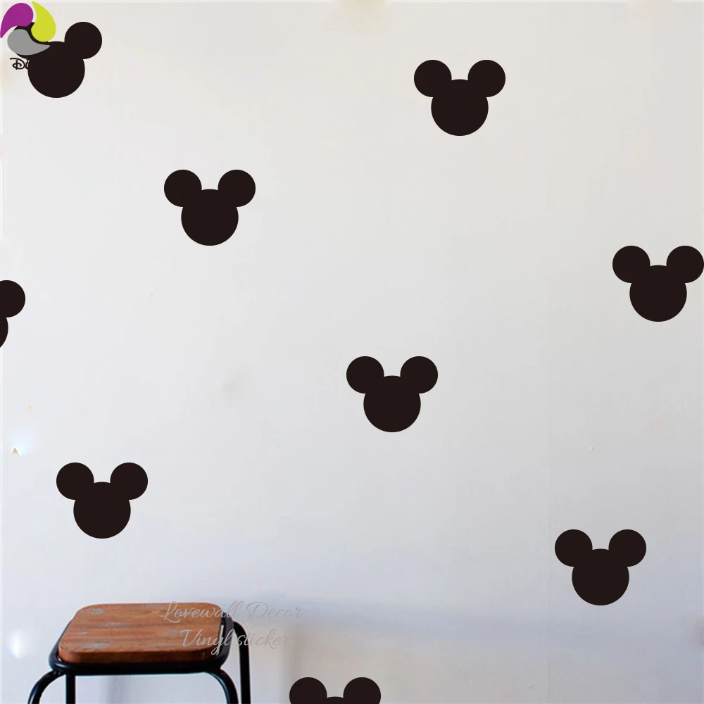 Kartun Mickey Mouse Kepala Wall Sticker Nursery Bayi Lucu Animal