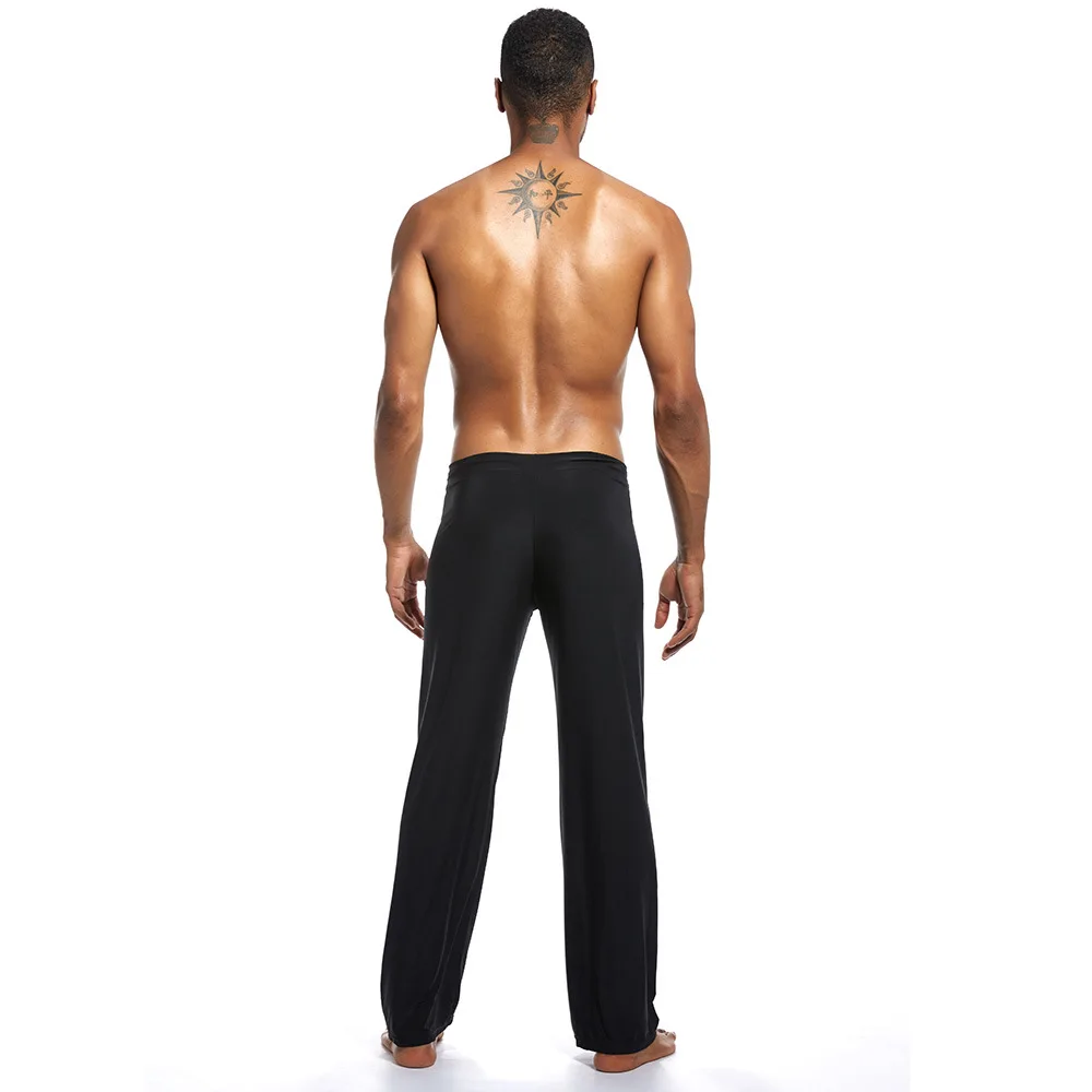 Мужская одежда для сна нижняя часть пижамы штаны для отдыха удобная мужская домашняя одежда сексуальное свободное белье, пижамы брюки плюс