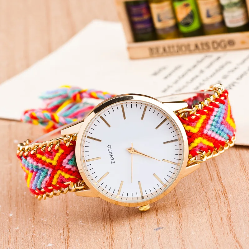 

Fashion Handmade Braided Watches Bracelet Wool Women Wrist Watch Lady Dress Relogio Feminino Montre Femme Saat Gift Dropshipping