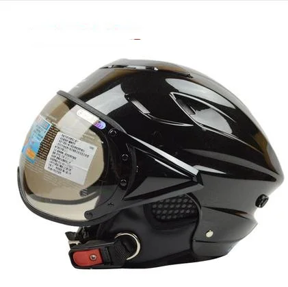 Винтаж КАСКО мотоциклетный шлем capacetes motociclistas половина шлем мужчины женская летняя обувь мотоцикл шлем - Цвет: bright black
