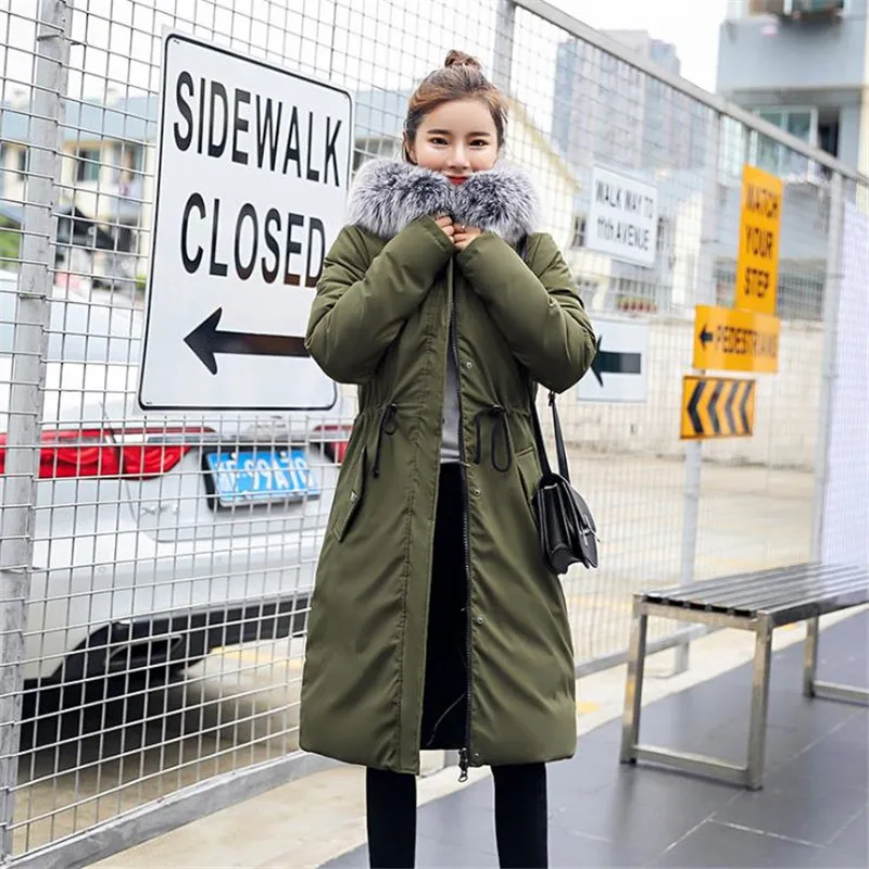 Porter Épais Veste Rembourré Chaud D226 Femmes 2018 Grand Capuchon Côtés army Green navy En Survêtement Black À De Manteau Coton D'hiver Blue Fourrure Parkas Et Peut red Long Double PPHnq7xv