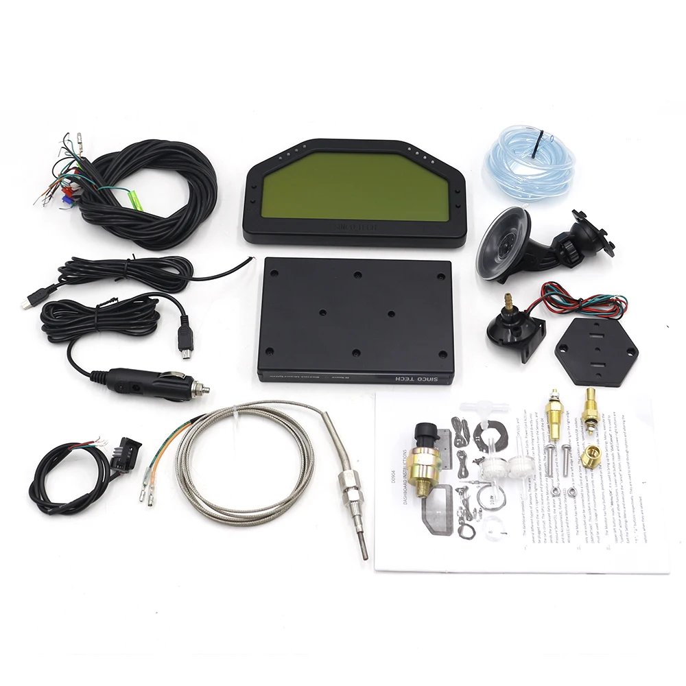 LCD Digital 9 en 1 manómetro multifunción para salpicadero de coche tacómetro LED medidor de Sensor completo medidor de coche DO904 2