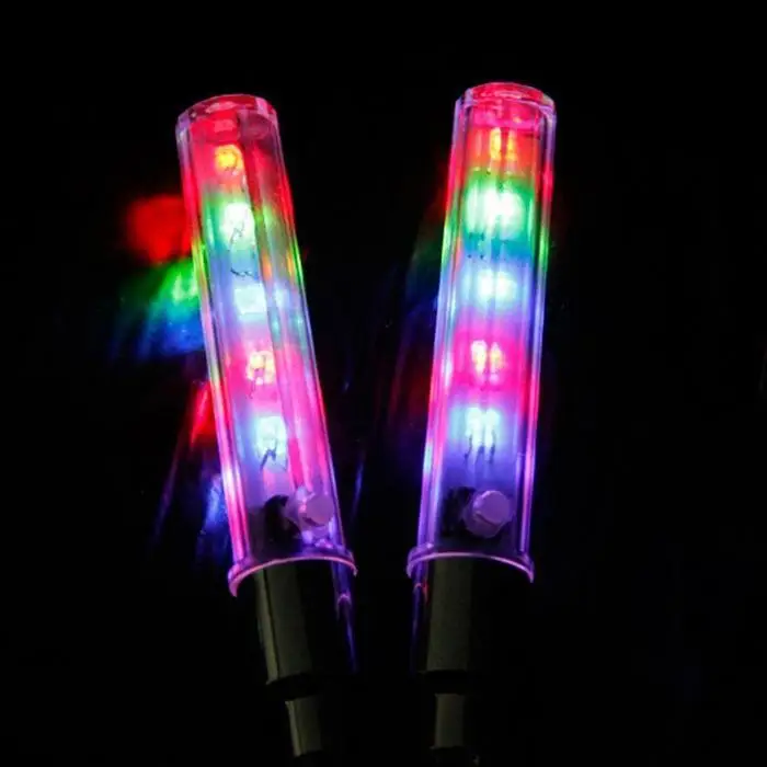 Sale Waterproof Styling Bicycle Decorative Light 5 LEDs Bicycle Tire Valve Cap Tube Lights 7 Flash Function Emergency Warning Light # 4
