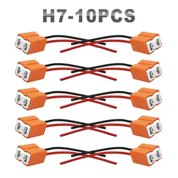 

JGAUT 10 Pieces Ceramics Female Connector Wire H4 H7 9005 HB3 9006 HB4 Replacement Headlight Repair Bulb Holder