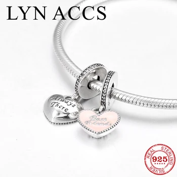 

Hot DIY gift 925 Sterling Silver letter BEST FRIENDS fine Heart Pendant Beads Fit Original LYNACCS Charm Bracelet Jewelry making