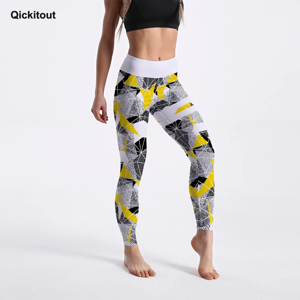 Buy Qickitout Geometric Women's Leggings Color Block