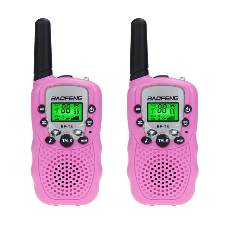 2 предмета Baofeng BF-T3 иди и болтай Walkie Talkie мини Портативный детские игрушки двухстороннее радио УВЧ 462-467 МГц 8 канальный ручной Woki Токи - Цвет: Pink