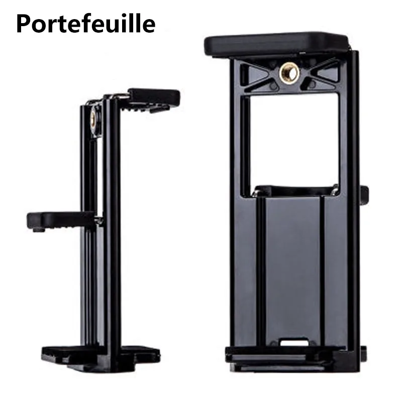 Portefeuille Tripod Mount Cell Phone Tablet Holder Mount Clip for Apple iPhone 8 Plus 7 X 6 iPad mini Pro 10.5 air 2 Clamp Stand (1)