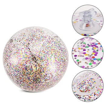 

Swimming Toys 2 Pcs Outdoor Sports Inflatable Sequin Beach Ball Soft Water Pool Beach Ball For Children'S Adult Swim Party Toys