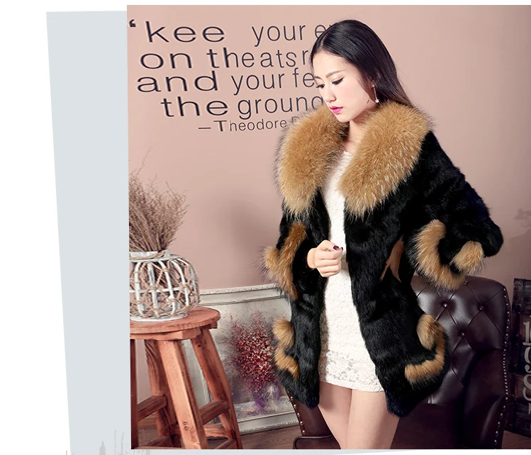 Women Raccoon Hair Fur Coat Long Winter Rabbit Fur Jacket Plus Size 6XL Thick Elegant Ladies Fur Jackets Winter Jacket Coats AS019 (7)