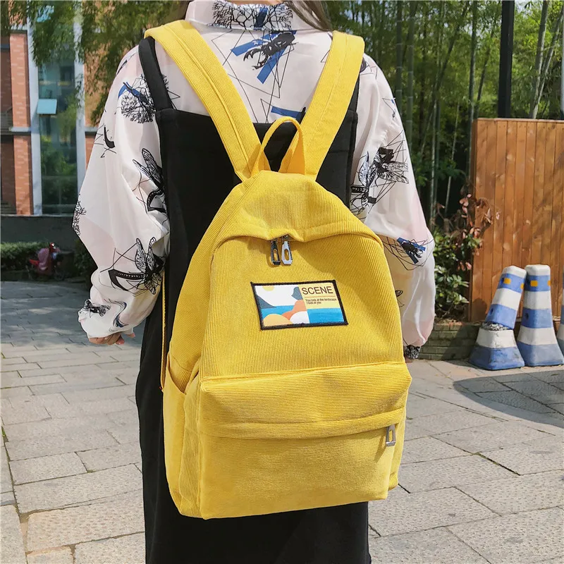 

Fashion Corduroy Women Backpack Cute Student Bag Female Travel Backpack For Teenagers Girl Shoulder Bag Rucksack