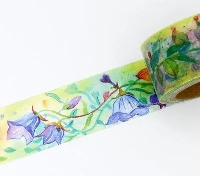 1 рулон = 25 мм * 7 м Высокое качество колокольчик цветочный узор японский Васи декоративная клейкая лента DIY маскирующая бумажная лента