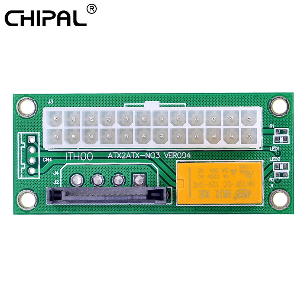 CHIPAL зеленый двойной карта PSU ATX 24Pin к 15Pin SATA источник питания синхронизация стартер