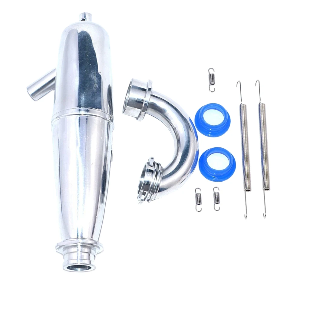 Aluminum Exhaust Pipe Tubing & Header for HSP Hobao 1/8 Nitro Gas Engine RC Car Buggy