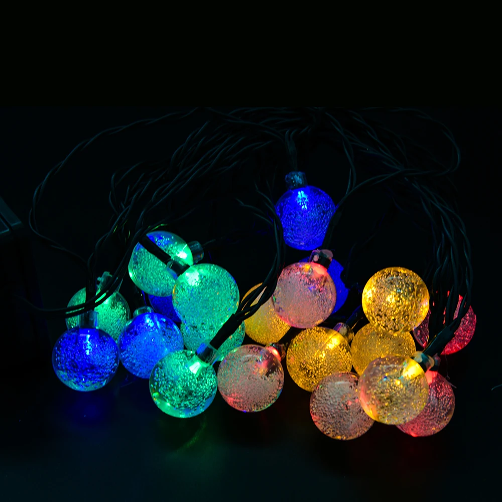 Solar Led String Light Lamp 4 8m 20 Leds Crystal Ball Led Garland String Lights For Outdoor Garden Christmas Holiday Decoration In Solar Lamps From Lights Lighting On Aliexpress