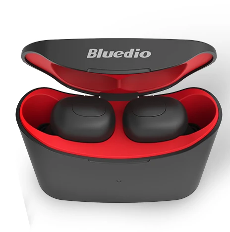 Bluedio T-elf TWS bluetooth стерео наушники гарнитуры мини настоящие беспроводные наушники спортивные гарнитуры с двойным микрофоном зарядный чехол - Цвет: Красный