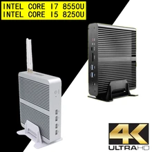 Eglobal Мини компьютер без вентиляторов i7 8550U/7560U i5 8250U/7260U 2* DDR4 Msata+ M.2 SSD микро ПК Win10 Pro Скелет аудиовидеоцентра Nuc VGA HDMI