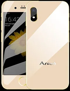 Anica I8 Мини GSM WCDMA Android смартфон 2," экран четырехъядерный 5.0MP Google Play установить две sim-карты сотовый телефон - Цвет: Золотой