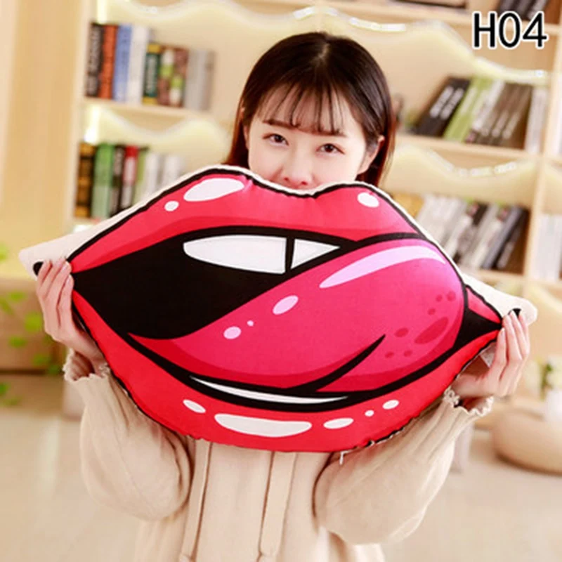 4 Creative Sexy Lip Big Plush Pillow Cushion Large Red Lips Soft PP Cotton Stuffed Toys Birthday Gift - Цвет: 4
