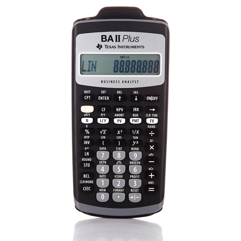 Пластиковый светодиодный калькулятор Ti BA II Plus с 12 цифрами финансов студентов