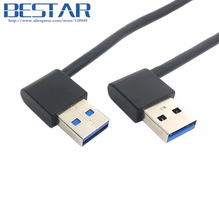 USB 3.0 Type A Male 90 Degree Left Angled to Right Angled Extension Cable 20cm