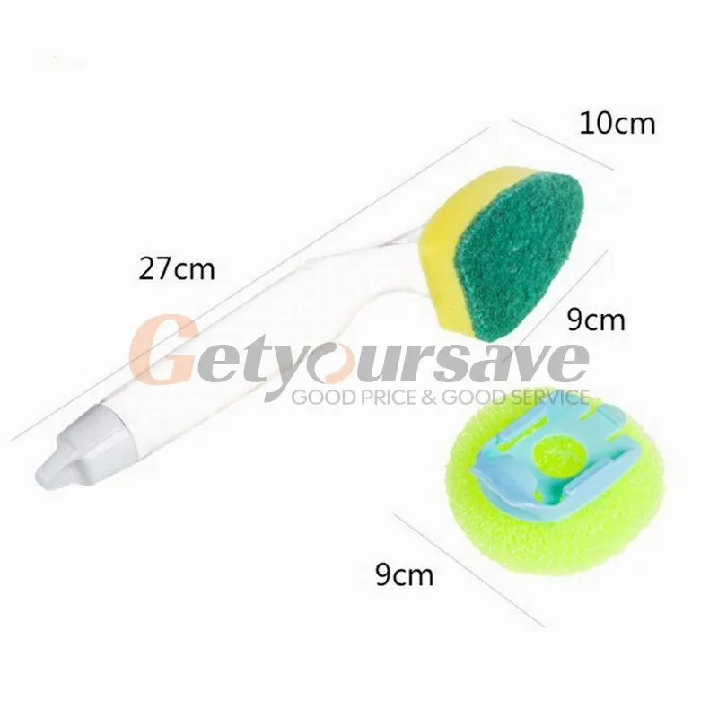 Губка кастрюля щетка многофункциональная сильная дезинфецирующая очистка съемная ручка щетка для жидкого мытья дозатор кухонные аксессуары