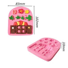 Comercio al por mayor molde de silicona k359 mini garden flower forma de la ventana de decoración de pasta de azúcar del molde de arcilla molde de la torta del molde para hornear