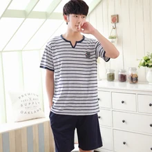 Новинка, полосатая Мужская пижама, тонкая Пижама, хлопковые пижамы hombre Masculino, мужские пижамы, модная одежда для отдыха