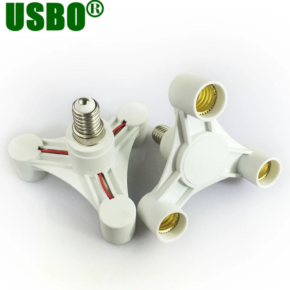 White Gray E14 or e27 to 3e14 Crystal Chandelier Conversion Lamp Holder Light Switch Divided Into 3 Part 6A 100-230V | Лампы и