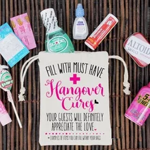 На заказ полное пожелание должны иметь Свадебные вечерние аптечки набор от похмелья ювелирные изделия пользу муслиновые мешки девичник курица сувениры для девичника