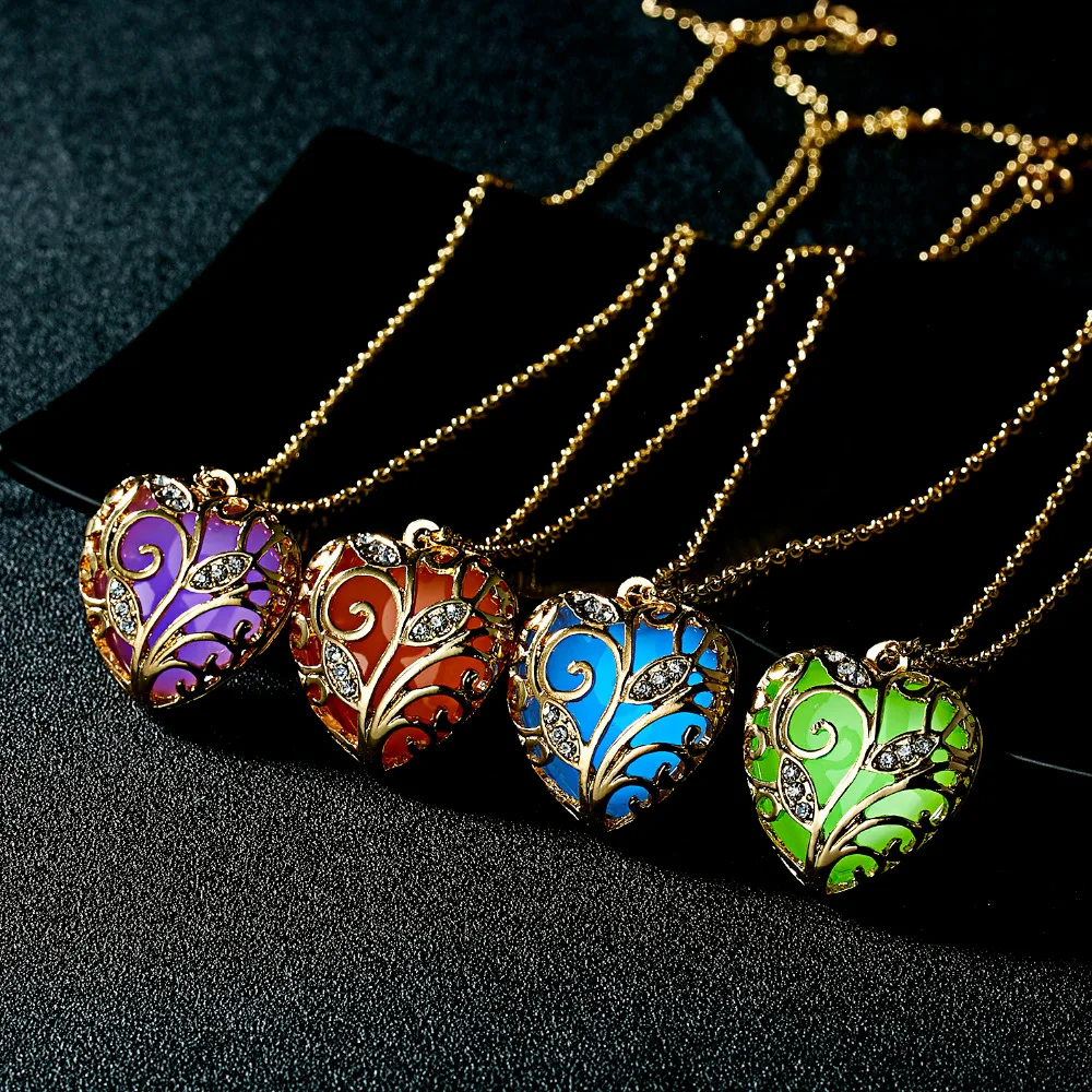 Magic Fairy Steampunk Glow In The Dark Statement Locket Pendant Necklace Jewelry 